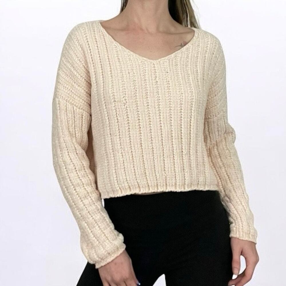 💙3 for $15 L.A. Hearts Light Pink Knit Crushed Velvet Sweater